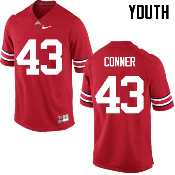 Ohio State Buckeyes #43 Nick Conner Youth Embroidery Jersey Red